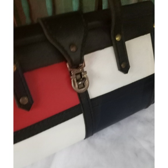 Vintage 1950s/60's Spilene Purse Red White Blue Faux Leather Handbag - Picture 7 of 7